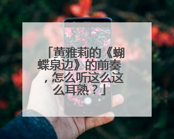 黄雅莉的《蝴蝶泉边》的前奏，怎么听这么这么耳熟？