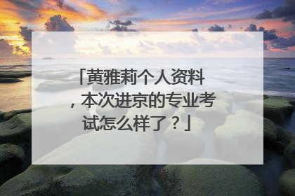 黄雅莉个人资料 ，本次进京的专业考试怎么样了？