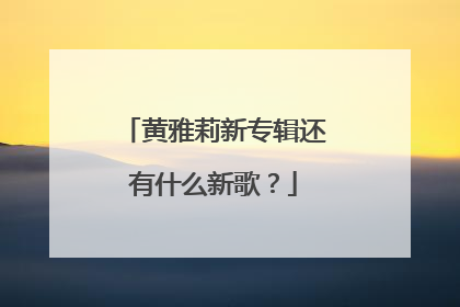 黄雅莉新专辑还有什么新歌？