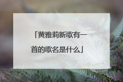 黄雅莉新歌有一首的歌名是什么