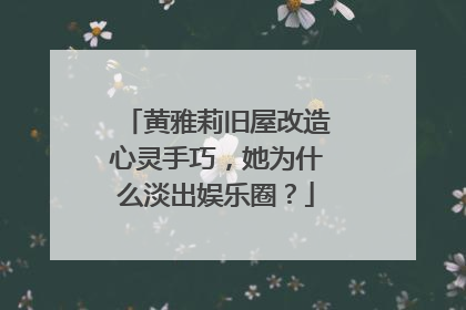 黄雅莉旧屋改造心灵手巧,她为什么淡出娱乐圈?