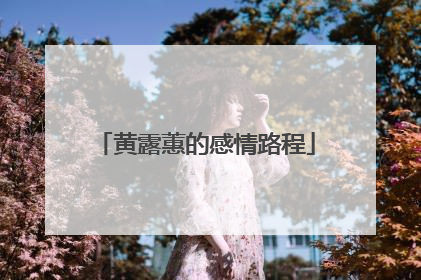 黄露蕙的感情路程
