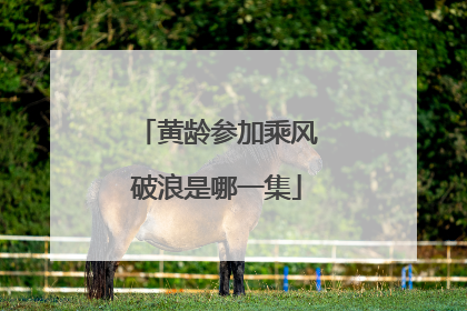 黄龄参加乘风破浪是哪一集