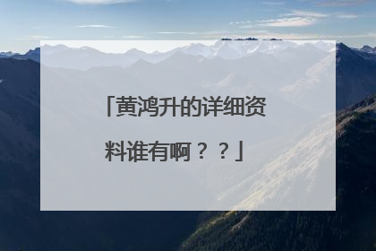 黄鸿升的详细资料谁有啊？？