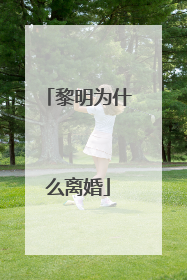 黎明为什么离婚