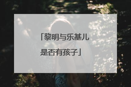 黎明与乐基儿是否有孩子