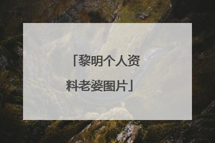 黎明个人资料老婆图片