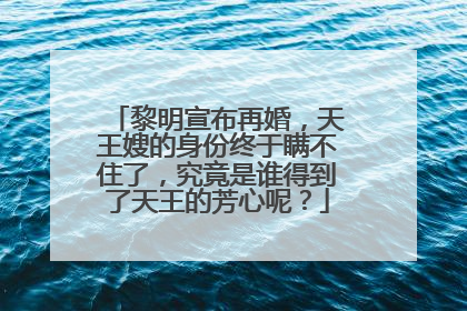 黎明宣布再婚,天王嫂的身份终于瞒不住了,究竟是谁得到了天王的芳心呢?