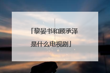 黎晏书和顾承泽是什么电视剧