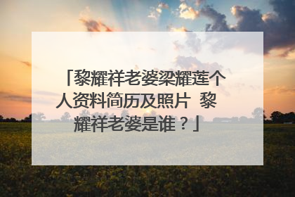 黎耀祥老婆梁耀莲个人资料简历及照片 黎耀祥老婆是谁？