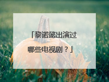 黎诺懿出演过哪些电视剧?