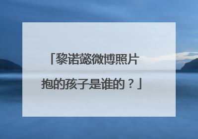 黎诺懿微博照片 抱的孩子是谁的?