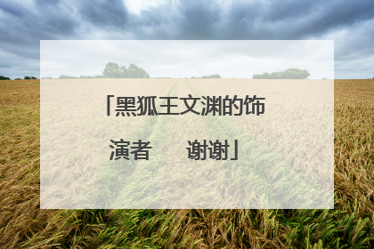 黑狐王文渊的饰演者   谢谢