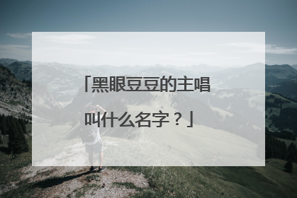 黑眼豆豆的主唱叫什么名字？