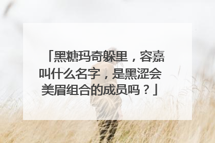 黑糖玛奇躲里,容嘉叫什么名字,是黑涩会美眉组合的成员吗?