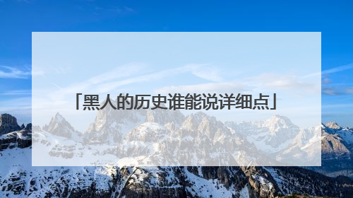 黑人的历史谁能说详细点