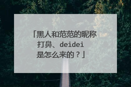 黑人和范范的昵称打鼻、deidei是怎么来的?