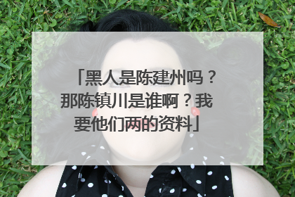 黑人是陈建州吗？那陈镇川是谁啊？我要他们两的资料