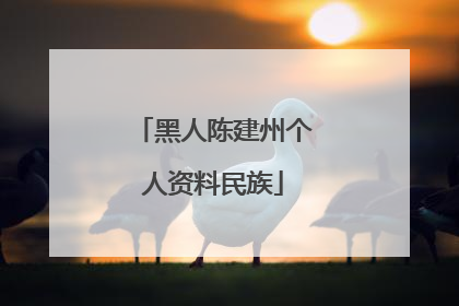 黑人陈建州个人资料民族