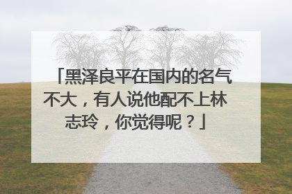 黑泽良平在国内的名气不大，有人说他配不上林志玲，你觉得呢？