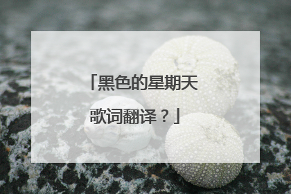 黑色的星期天歌词翻译?
