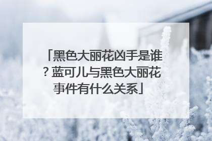 黑色大丽花凶手是谁？蓝可儿与黑色大丽花事件有什么关系
