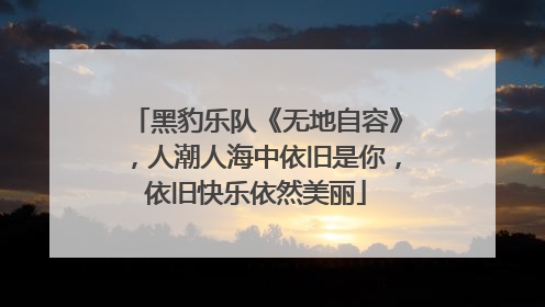 黑豹乐队《无地自容》，人潮人海中依旧是你，依旧快乐依然美丽