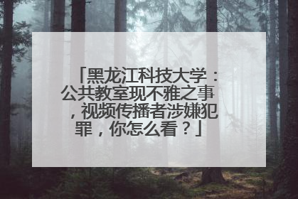 黑龙江科技大学：公共教室现不雅之事，视频传播者涉嫌犯罪，你怎么看？