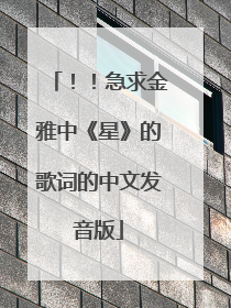 ！！急求金雅中《星》的歌词的中文发音版