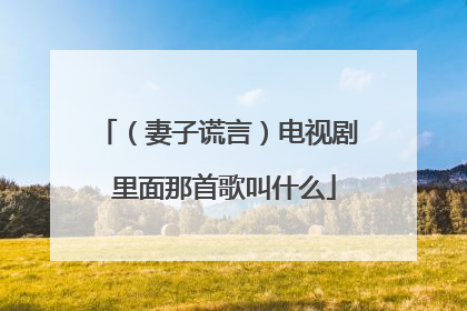 （妻子谎言）电视剧 里面那首歌叫什么