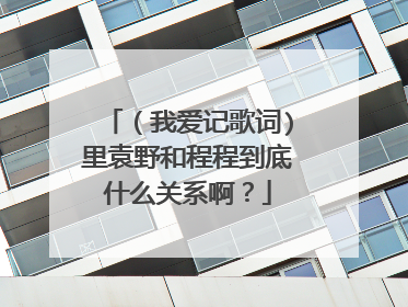 （我爱记歌词)里袁野和程程到底什么关系啊？