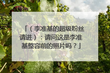 (李准基的超级粉丝请进):请问这是李准基整容前的照片吗?