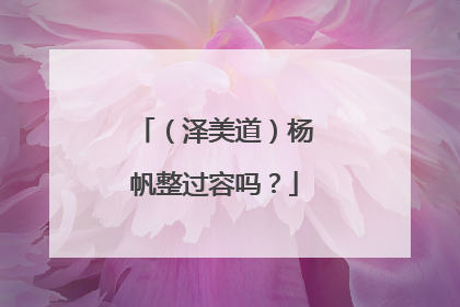 (泽美道)杨帆整过容吗?