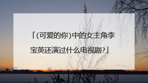 (可爱的你)中的女主角李宝英还演过什么电视剧?