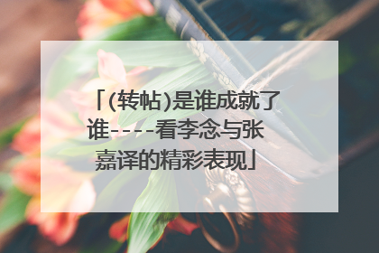 (转帖)是谁成就了谁----看李念与张嘉译的精彩表现