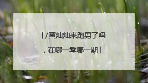 /黄灿灿来跑男了吗,在哪一季哪一期