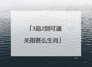 3追2到可通关指甚么生肖