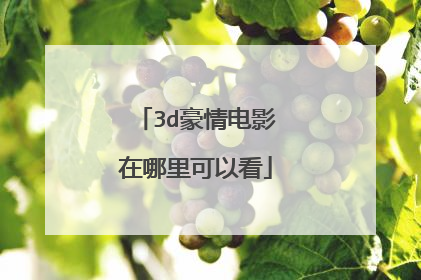 3d豪情电影在哪里可以看