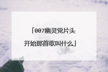 007幽灵党片头开始那首歌叫什么