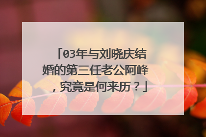 03年与刘晓庆结婚的第三任老公阿峰，究竟是何来历？