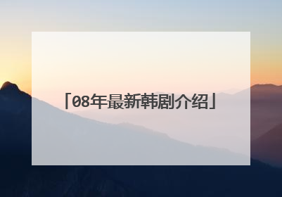08年最新韩剧介绍
