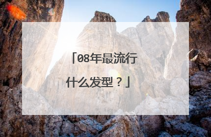 08年最流行什么发型?