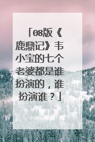 08版《鹿鼎记》韦小宝的七个老婆都是谁扮演的，谁扮演谁？