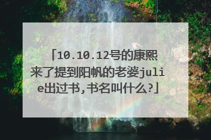 10.10.12号的康熙来了提到阳帆的老婆julie出过书,书名叫什么?