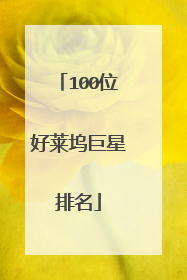 100位好莱坞巨星排名