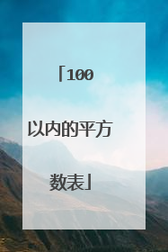 100 以内的平方数表
