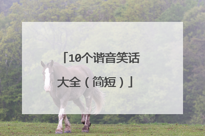 10个谐音笑话大全（简短）