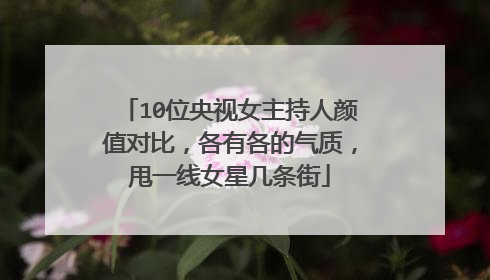 10位央视女主持人颜值对比,各有各的气质,甩一线女星几条街