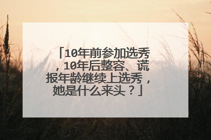 10年前参加选秀，10年后整容、谎报年龄继续上选秀，她是什么来头？