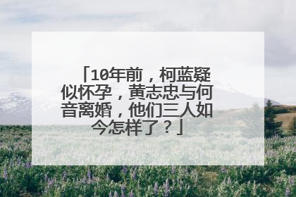 10年前，柯蓝疑似怀孕，黄志忠与何音离婚，他们三人如今怎样了？